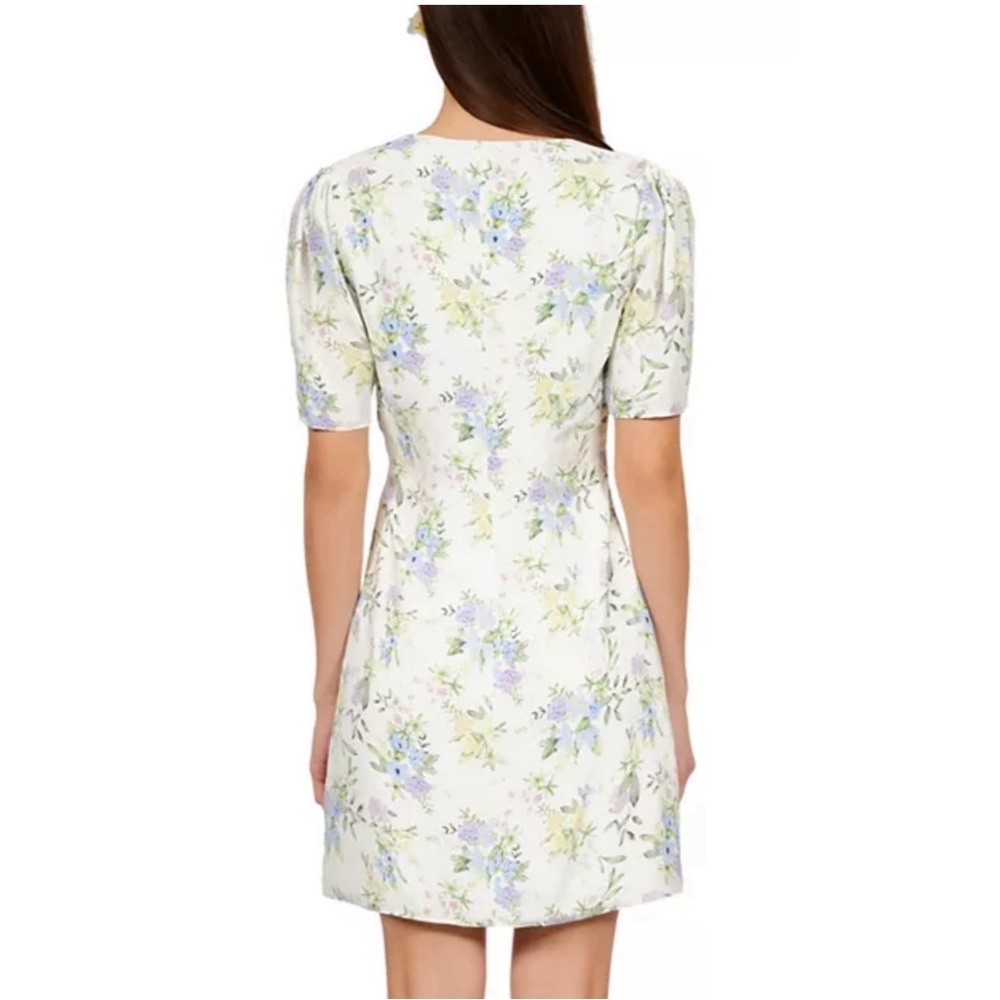 NWT The Kooples XS Romantic Mood Floral Mini Dress Puff Sleeve V-Neck $395 - Picture 2 of 4